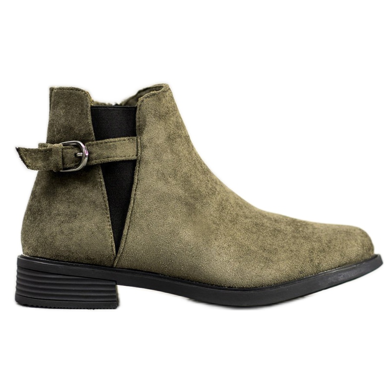 Ideal Shoes Ghete din piele de căprioară verde Ideal Shoes Ghete din piele de căprioară verde