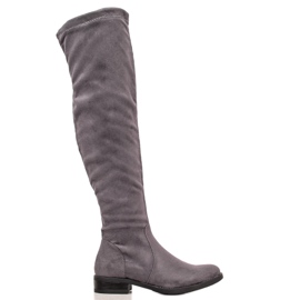 Super Mode Cizme din piele de căprioară gri Super Mode Cizme din piele de căprioară gri