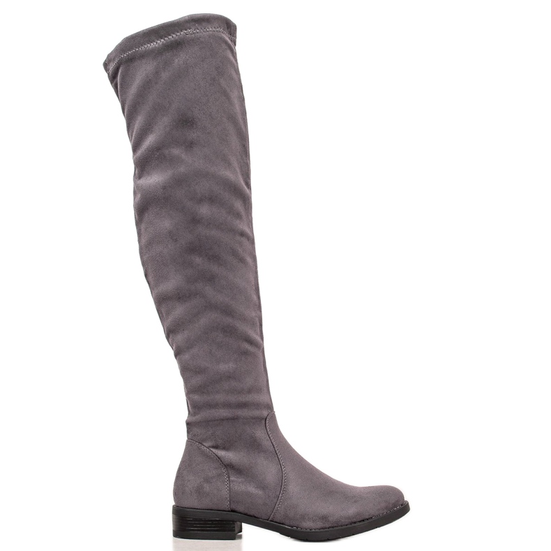 Super Mode Cizme din piele de căprioară gri