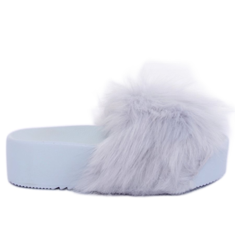 Papuci gri cu blană CK77P Grey II Calitate