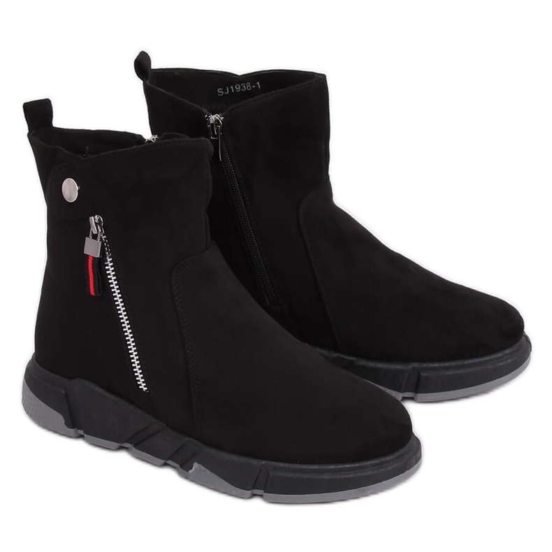 Cizme negre în stil sportiv SJ1938 Negre negru