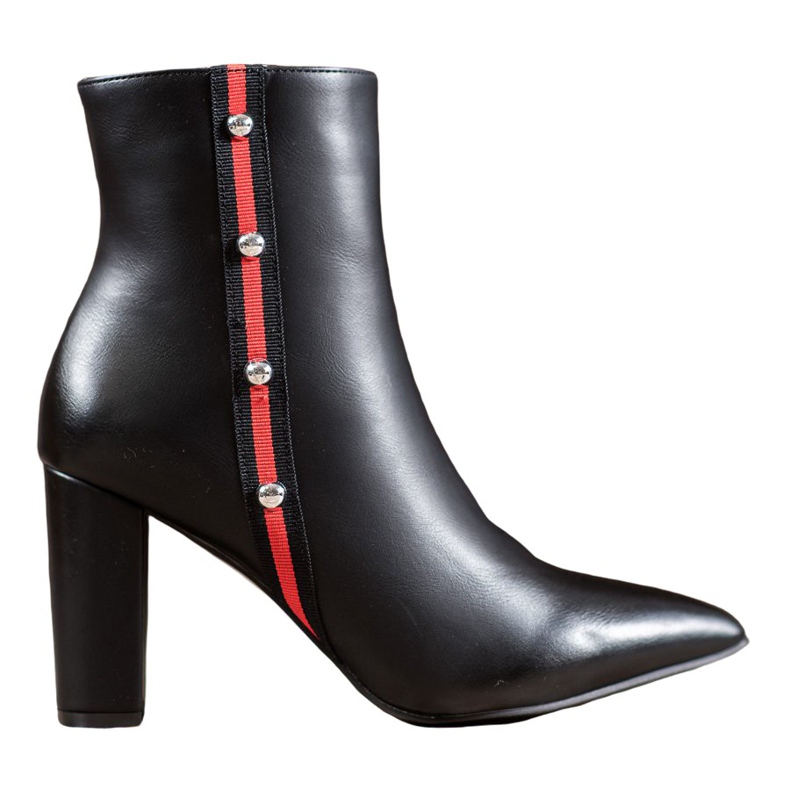 SHELOVET Cizme cu centură decorativă negru