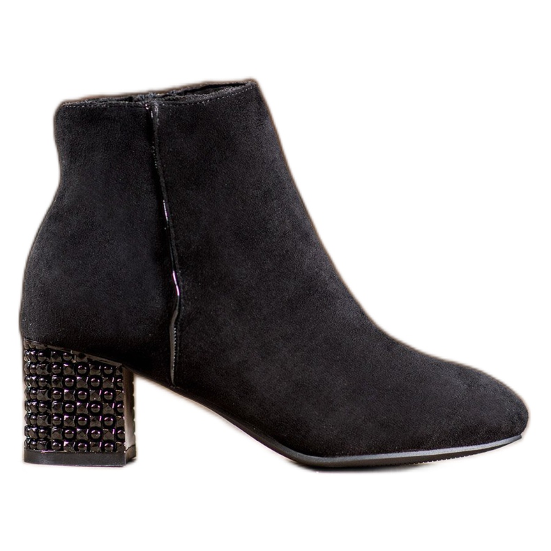 SHELOVET Cizme cu toc decorativ negru