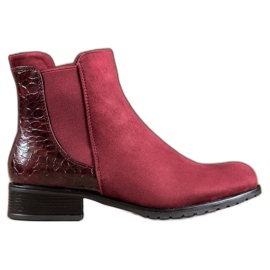 Erynn Cizme Maroon Jodhpur Snake Print roșu Erynn Cizme Maroon Jodhpur Snake Print roșu