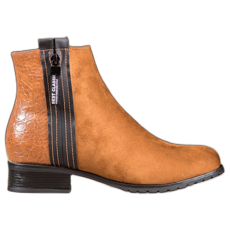 Erynn Cizme cu fermoar decorativ maro Erynn Cizme cu fermoar decorativ maro