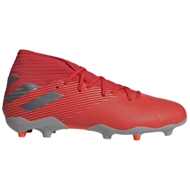 Ghete de fotbal Adidas Nemeziz 19.3 Fg M F34389 multicolor roșu Ghete de fotbal Adidas Nemeziz 19.3 Fg M F34389 multicolor roșu