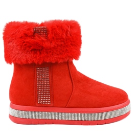 Cizme Eskimo din piele de căprioară roșie caldă K-356 roșu Cizme Eskimo din piele de căprioară roșie caldă K-356 roșu
