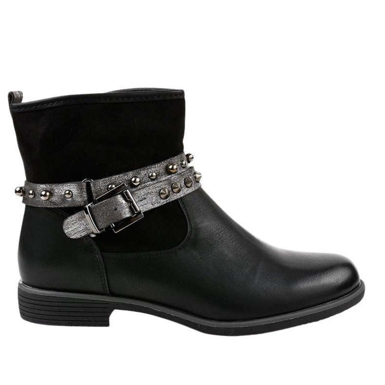 Cizme plate izolate negre 1049-PA negru