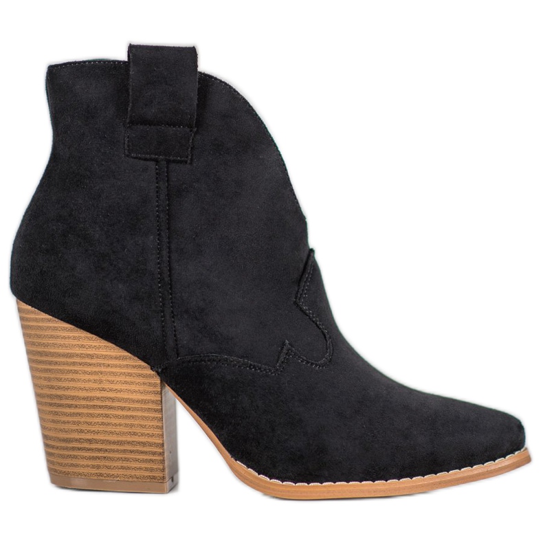 Cizme de cowboy din piele de căprioară pe stâlp negru