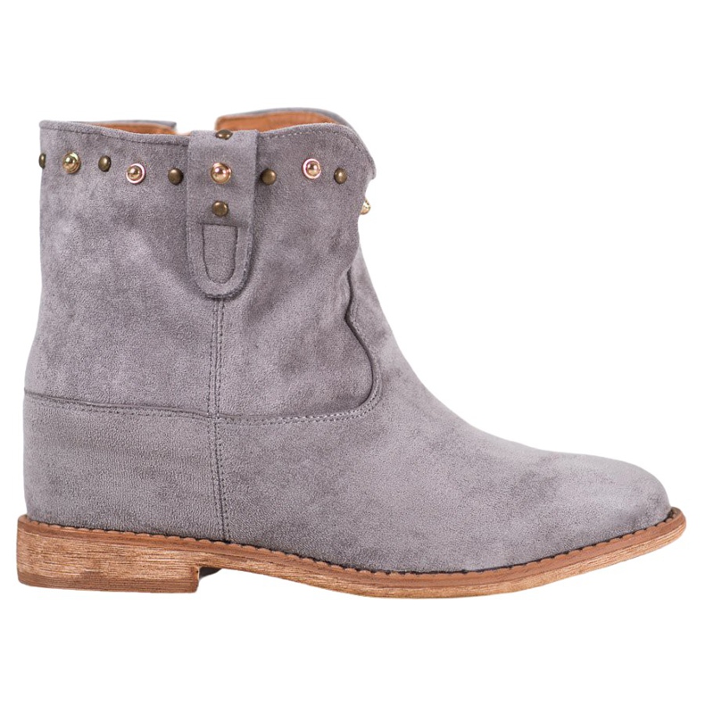 Bella Paris Cizme de cowboy din piele de căprioară cu jeturi gri Bella Paris Cizme de cowboy din piele de căprioară cu jeturi gri