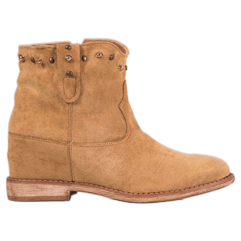 Bella Paris Cizme de cowboy din piele de căprioară cu jeturi maro Bella Paris Cizme de cowboy din piele de căprioară cu jeturi maro