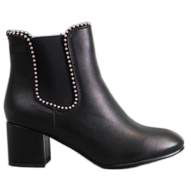 Janessa Cizme Chelsea elegante pe o bară negru Janessa Cizme Chelsea elegante pe o bară negru