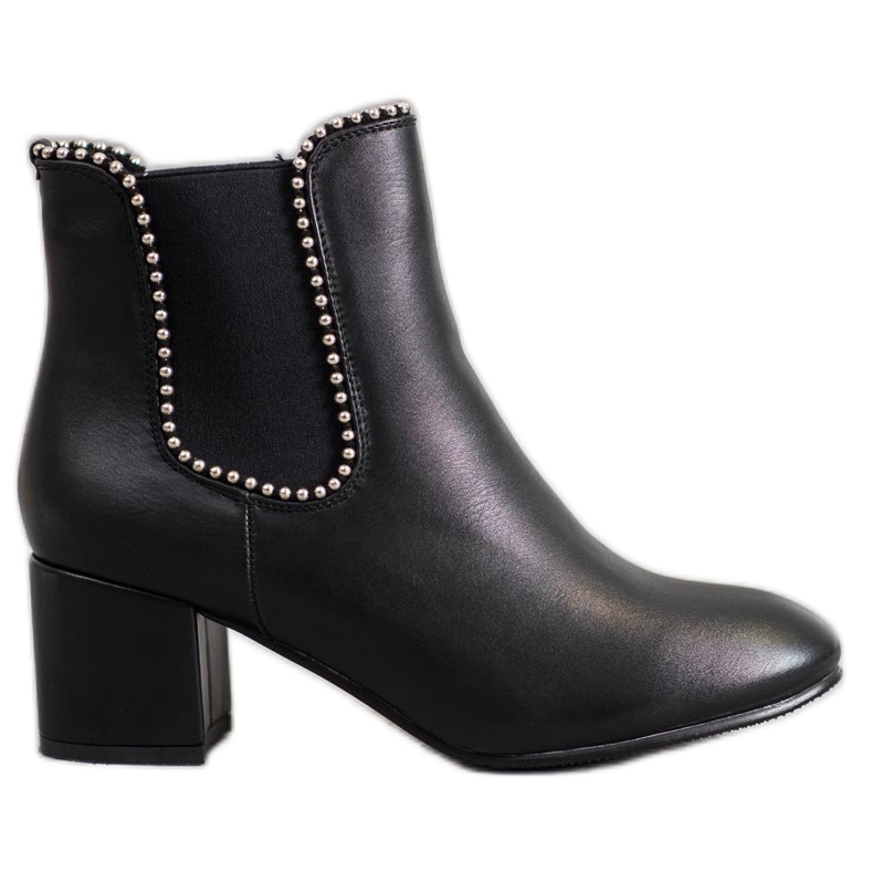 Janessa Cizme Chelsea elegante pe o bară negru