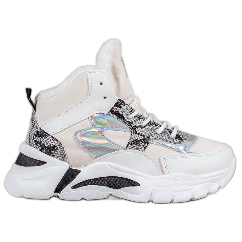 Bella Paris Adidași cu efect Holo alb multicolor