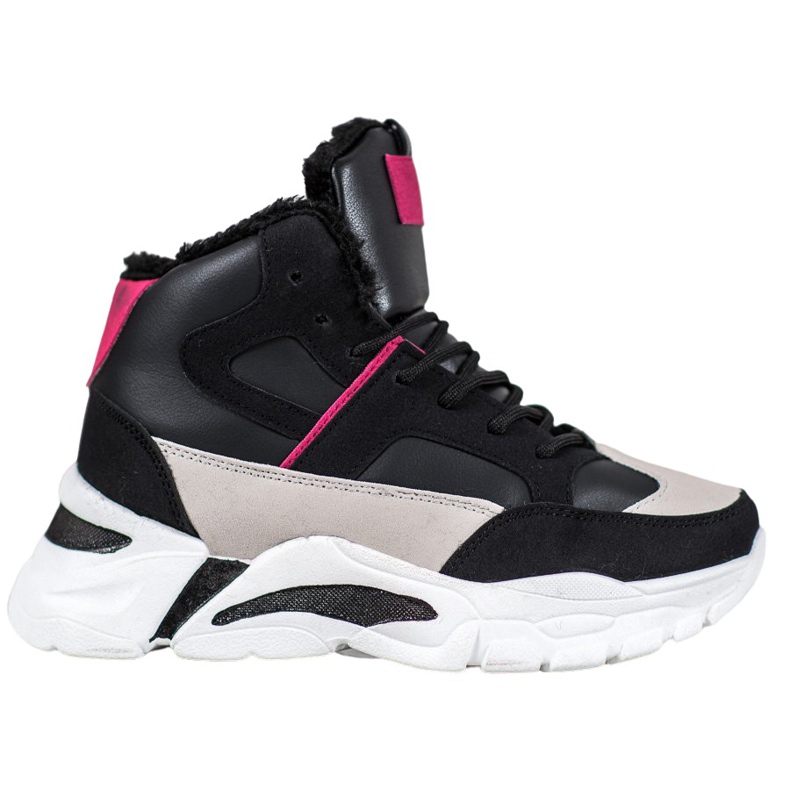 Bella Paris Adidași cu blană negru multicolor