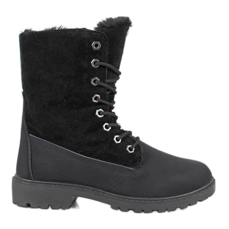 SHELOVET Trappers negri cu blană negru