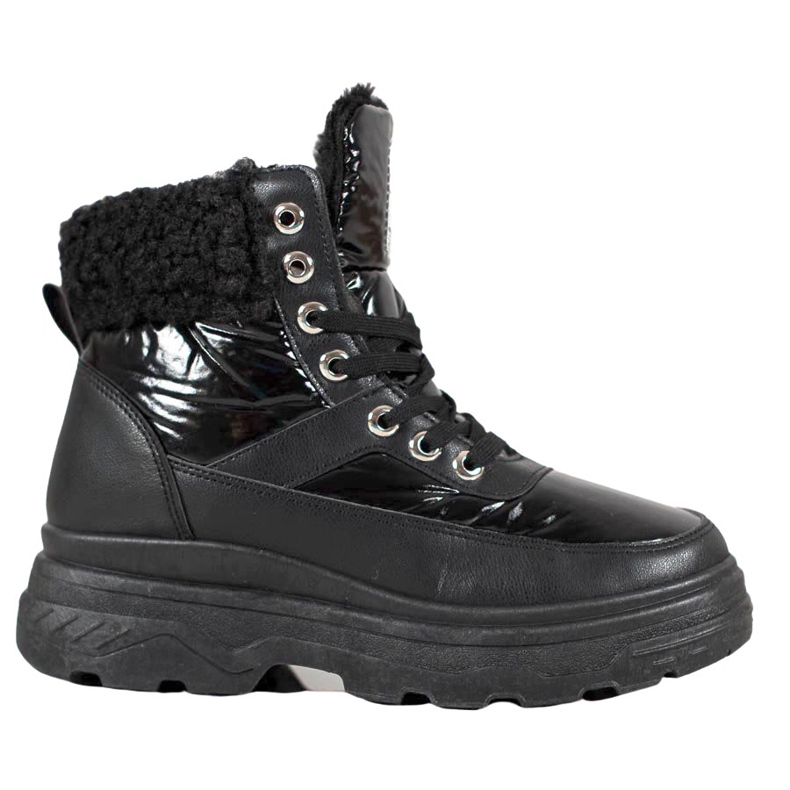 Bella Paris Adidași cu piele de oaie negru