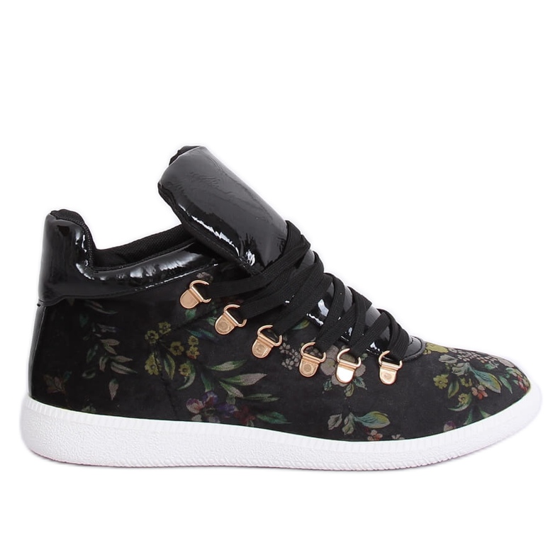 Adidași din catifea K1834206 Flores negru multicolor