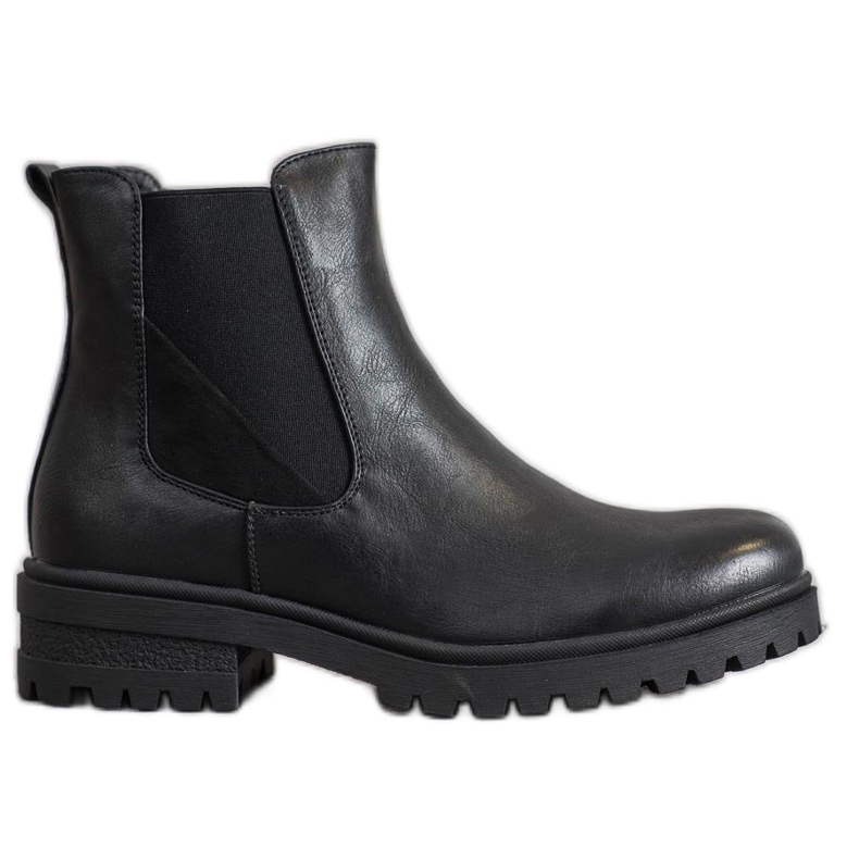 Super Mode Muncitori clasici din piele ecologică negru