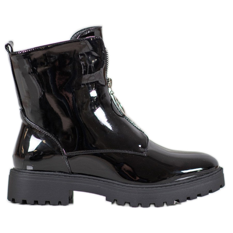 SHELOVET Muncitori din piele ecologică lăcuită negru