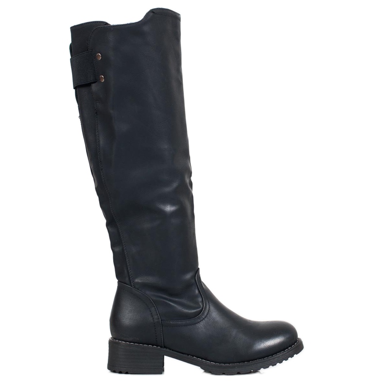 SHELOVET Cizme clasice cu piele ecologică negru