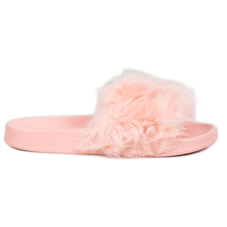 SHELOVET Papuci din cauciuc cu blană roz