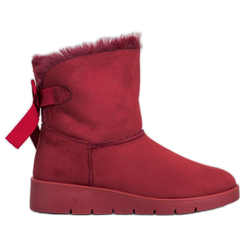 SHELOVET Maroon Mukluki pe platformă roșu