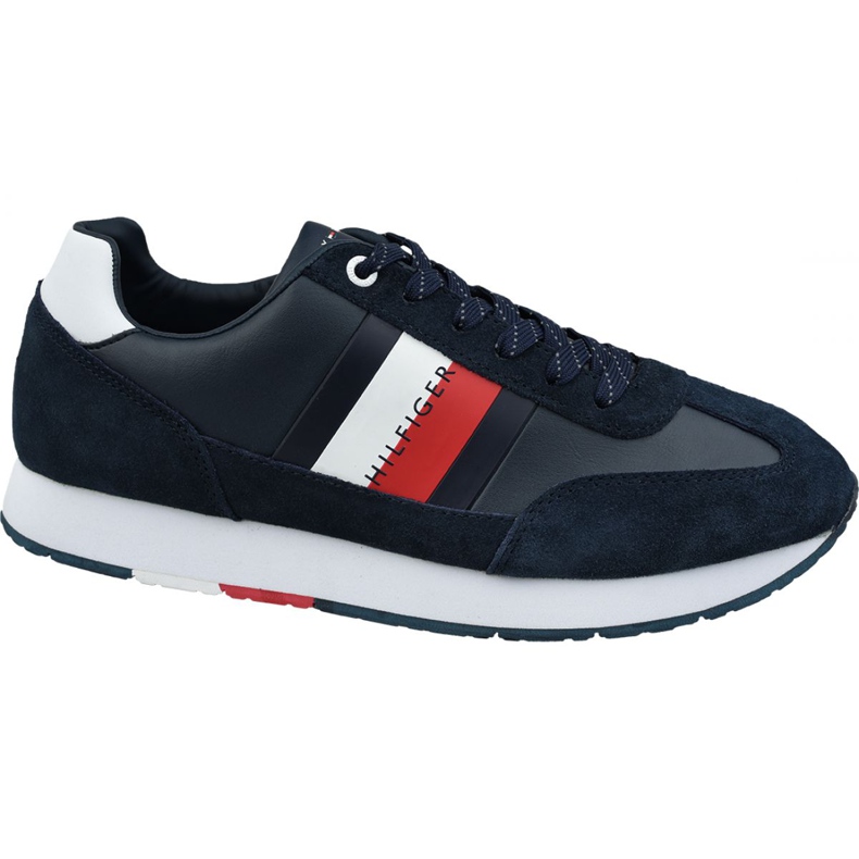 Tommy Hilfiger Corporate Runner Flag din piele M FM0FM02380 403 albastru marin