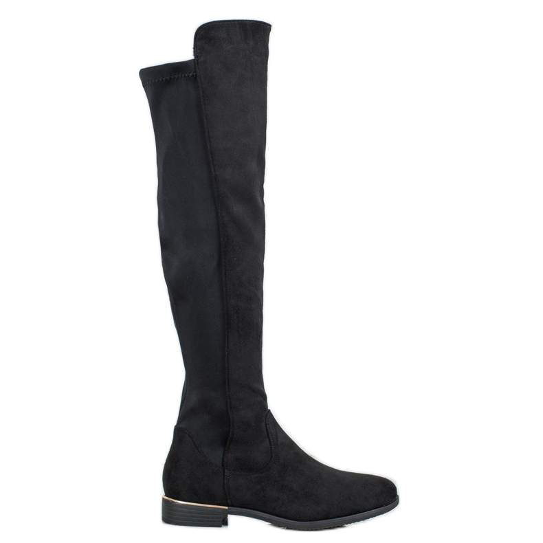 Super Me Cizme din piele de căprioară negru