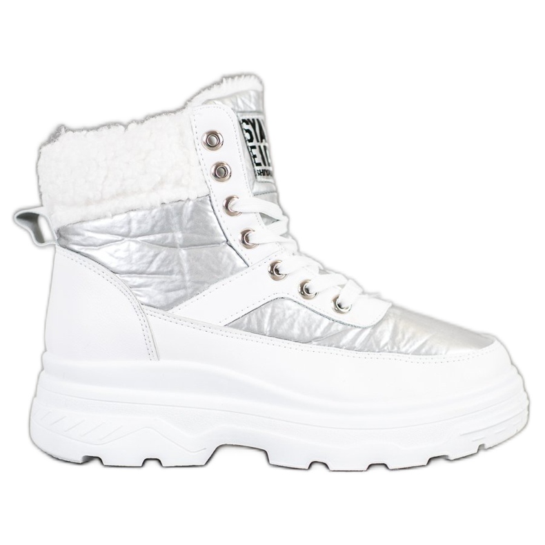 Bella Paris Adidași cu piele de oaie alb