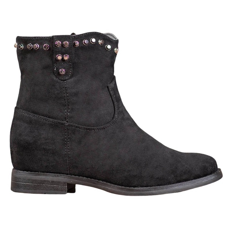 Ideal Shoes Cizme calde de cowboy cu jeturi negru Ideal Shoes Cizme calde de cowboy cu jeturi negru