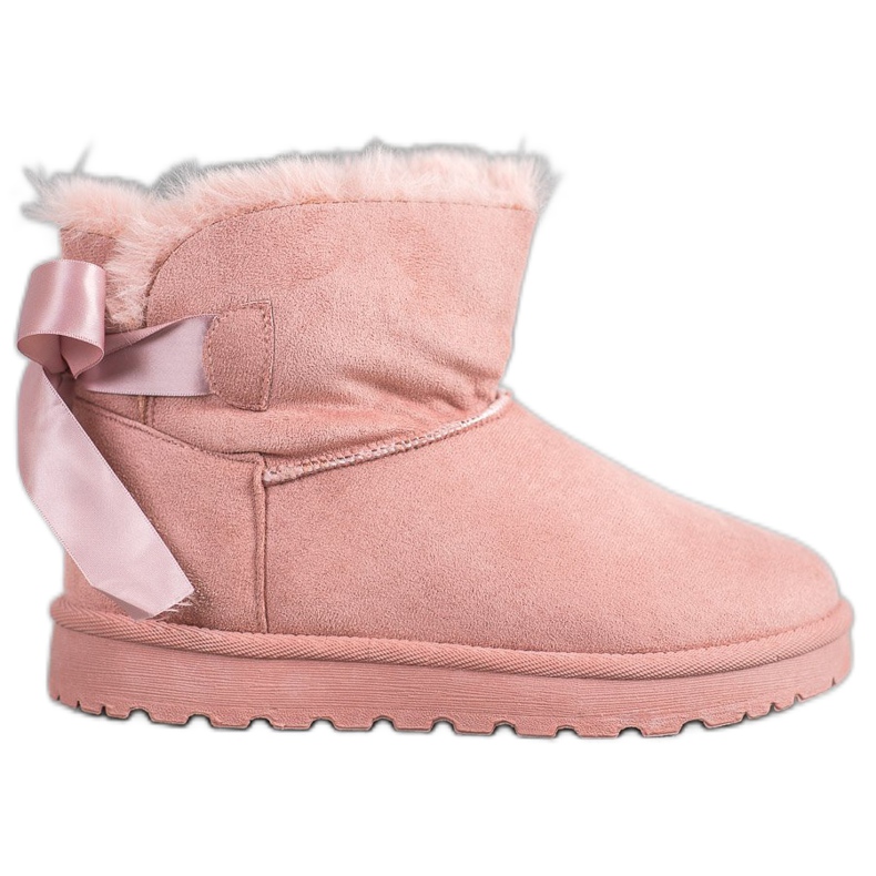 SHELOVET Mukluki cald cu arc roz
