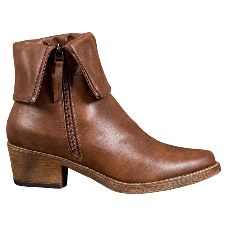 Kylie Cizme de cowboy cu partea superioară îndoită maro