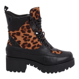 Încălțăminte cu talpă înaltă NS067 Leopard negru