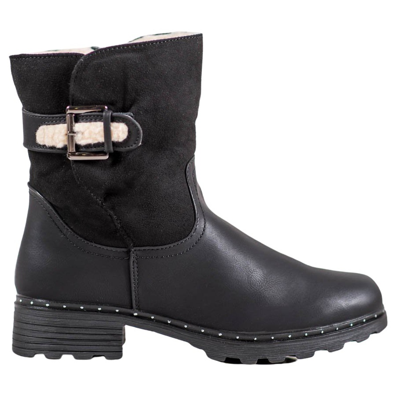 SHELOVET Muncitori calzi cu piele de oaie negru