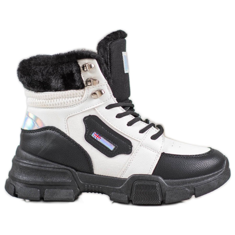 Yes Mile Adidași cu blană alb negru