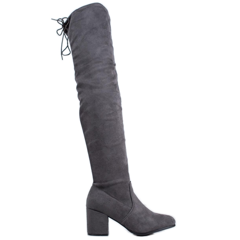 SHELOVET Cizme confortabile cu toc înalt gri