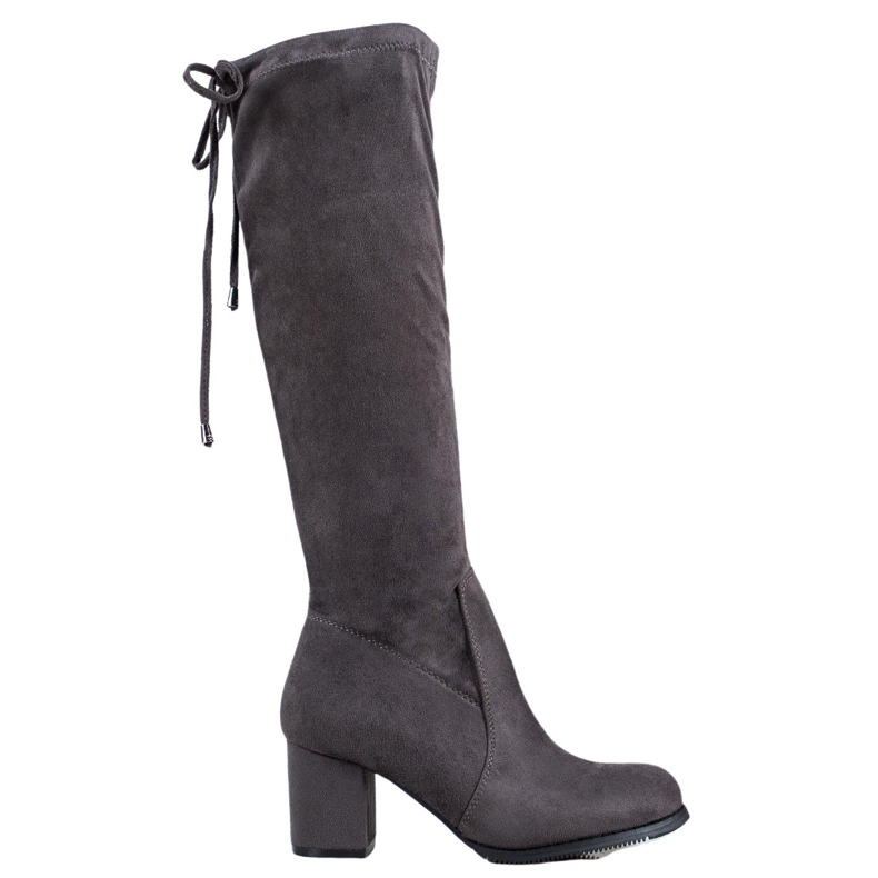 J. Star Ghete clasice din piele intoarsa gri