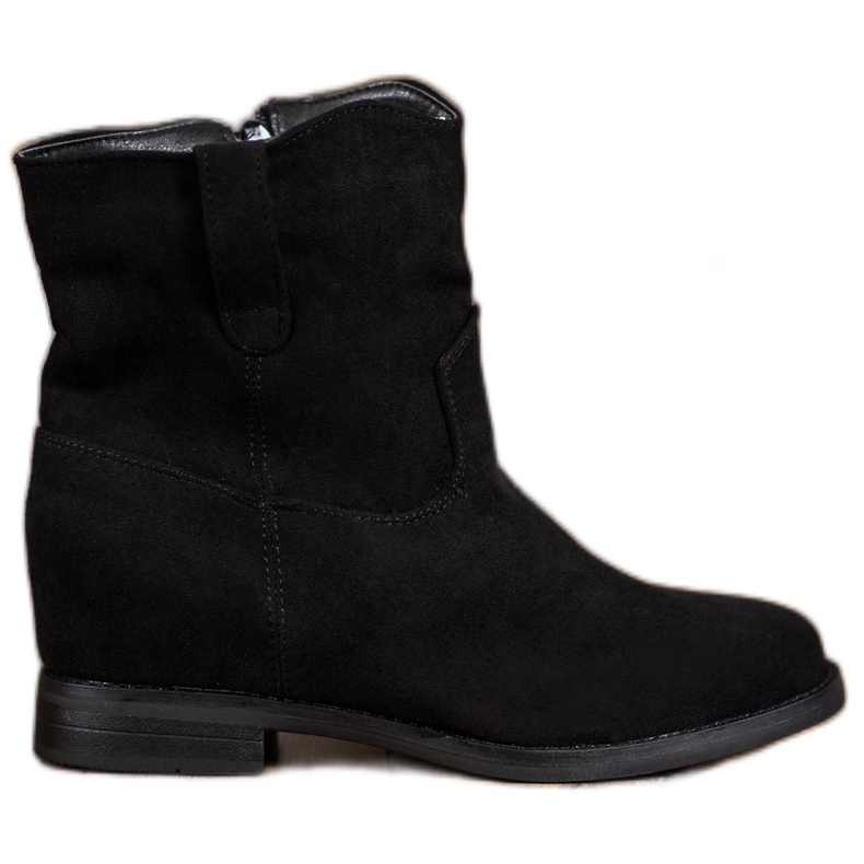 Ideal Shoes Cizme calde de cowboy pe o pană negru