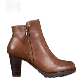 Anesia Paris Cizme elegante din piele ecologică maro Anesia Paris Cizme elegante din piele ecologică maro