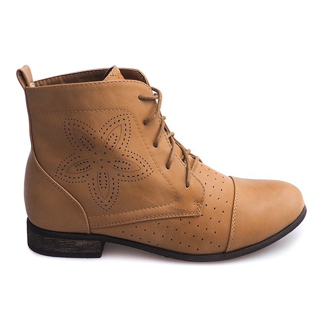 Cizme deschise cu cordon 248 Camel maro