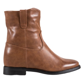 Ideal Shoes Cizme de cowboy cu piele ecologică maro Ideal Shoes Cizme de cowboy cu piele ecologică maro