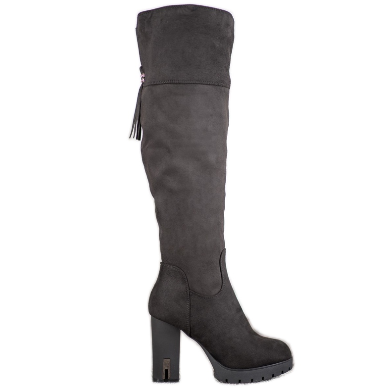 Evento Cizme cu platformă din piele de căprioară negru