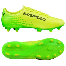 Ghete de fotbal Puma Evo Speed 17.4 Fg M 104017 01 multicolor galben Ghete de fotbal Puma Evo Speed 17.4 Fg M 104017 01 multicolor galben