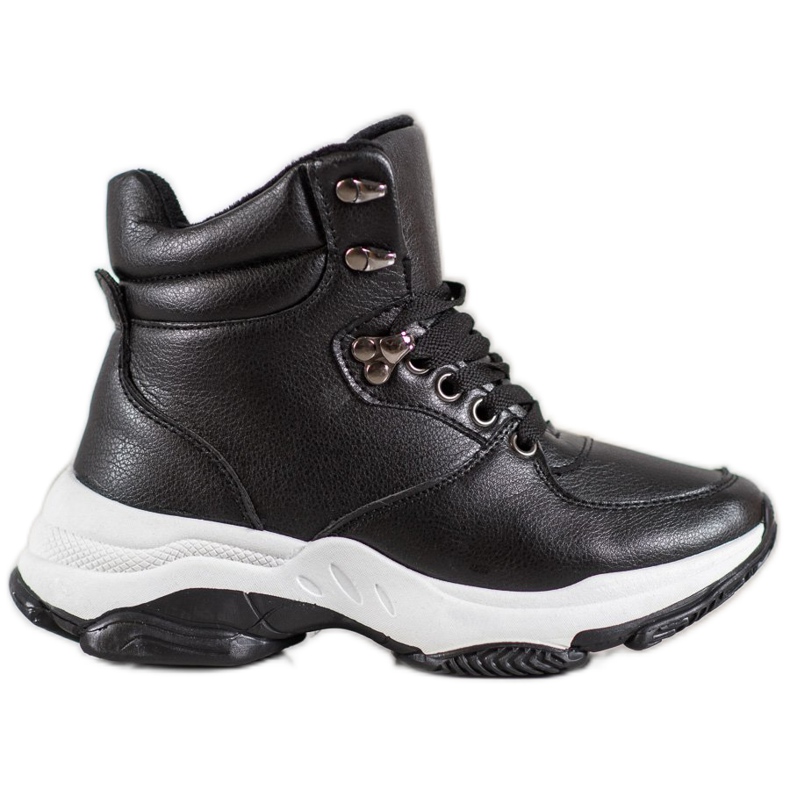 Ideal Shoes Adidași din piele ecologică negru