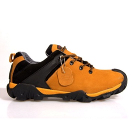Cizme de Trekking Piele NAT. 6254 Camel maro negru Cizme de Trekking Piele NAT. 6254 Camel maro negru