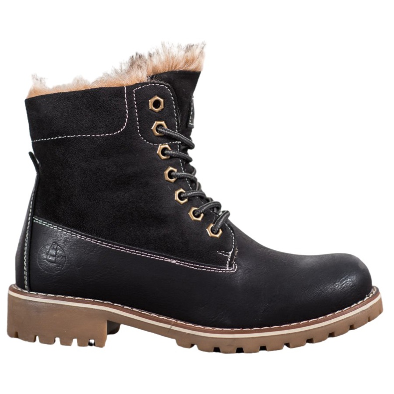 SHELOVET Laced Black Trappers negru
