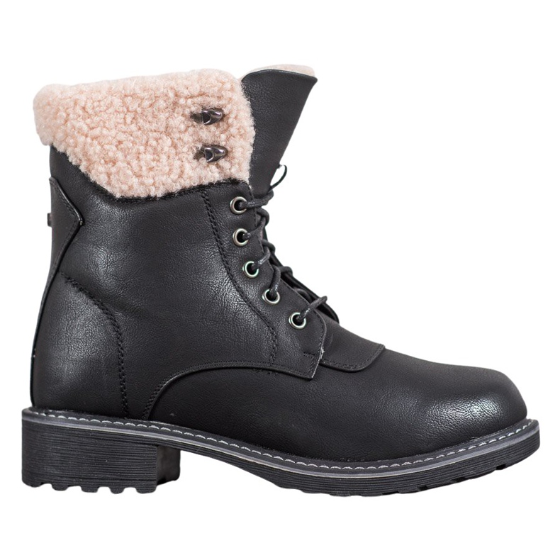 SHELOVET Trappers With Sheepskin negru