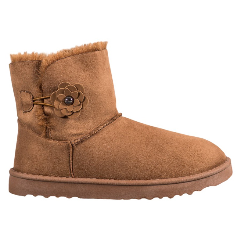 SHELOVET Mukluki cu floare maro