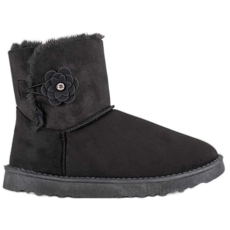 SHELOVET Mukluki cu floare negru